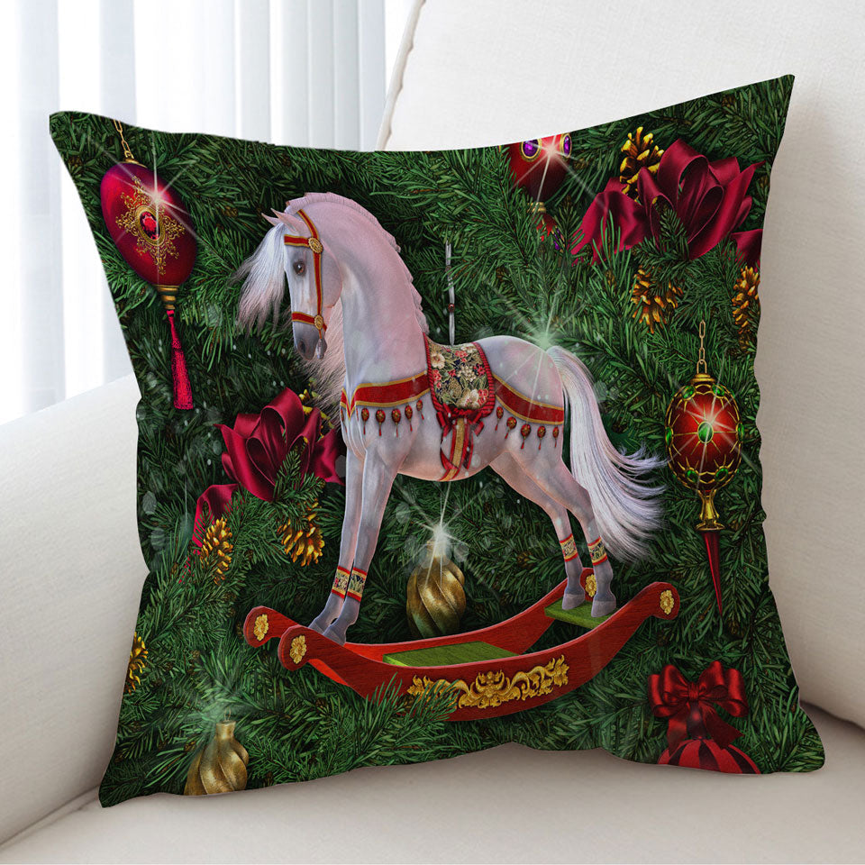 White Horse Swing the Magic of Christmas Cushions