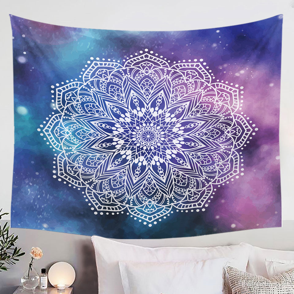 White Mandala Tapestry