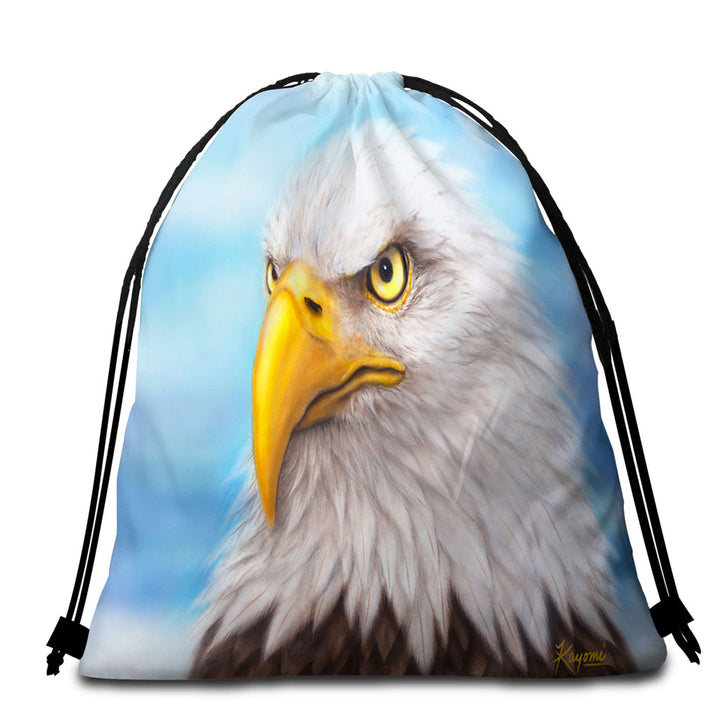 Wild Animal Art Paintings Eagle Head Beach Towel Pack
