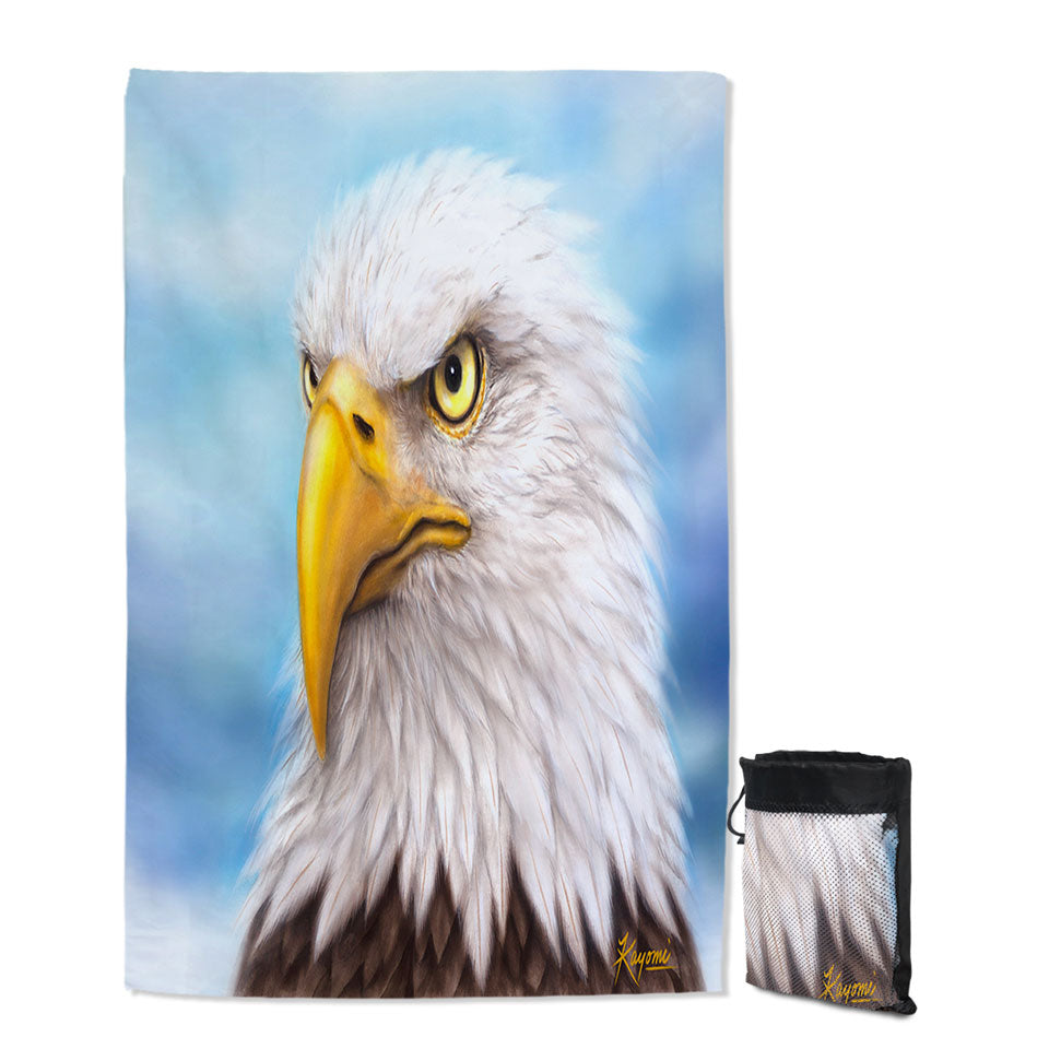 Wild Animal Art Paintings Eagle Head Lightweight Beach Towel