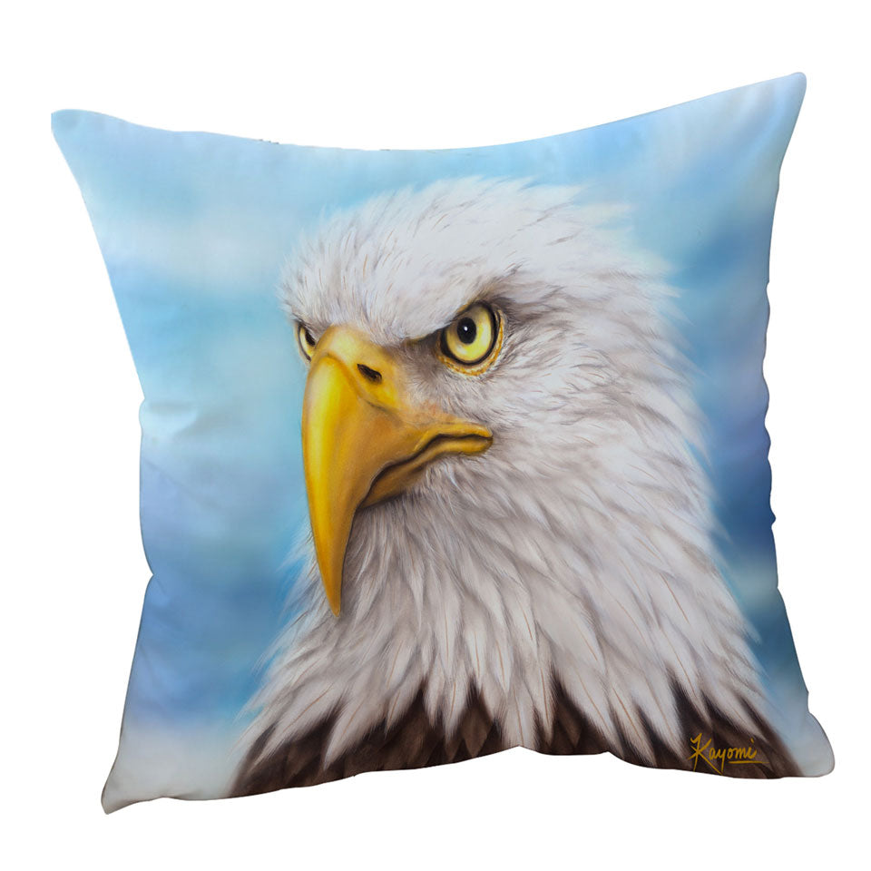 Wild Animal Art Paintings Eagle Head Throw Pillow