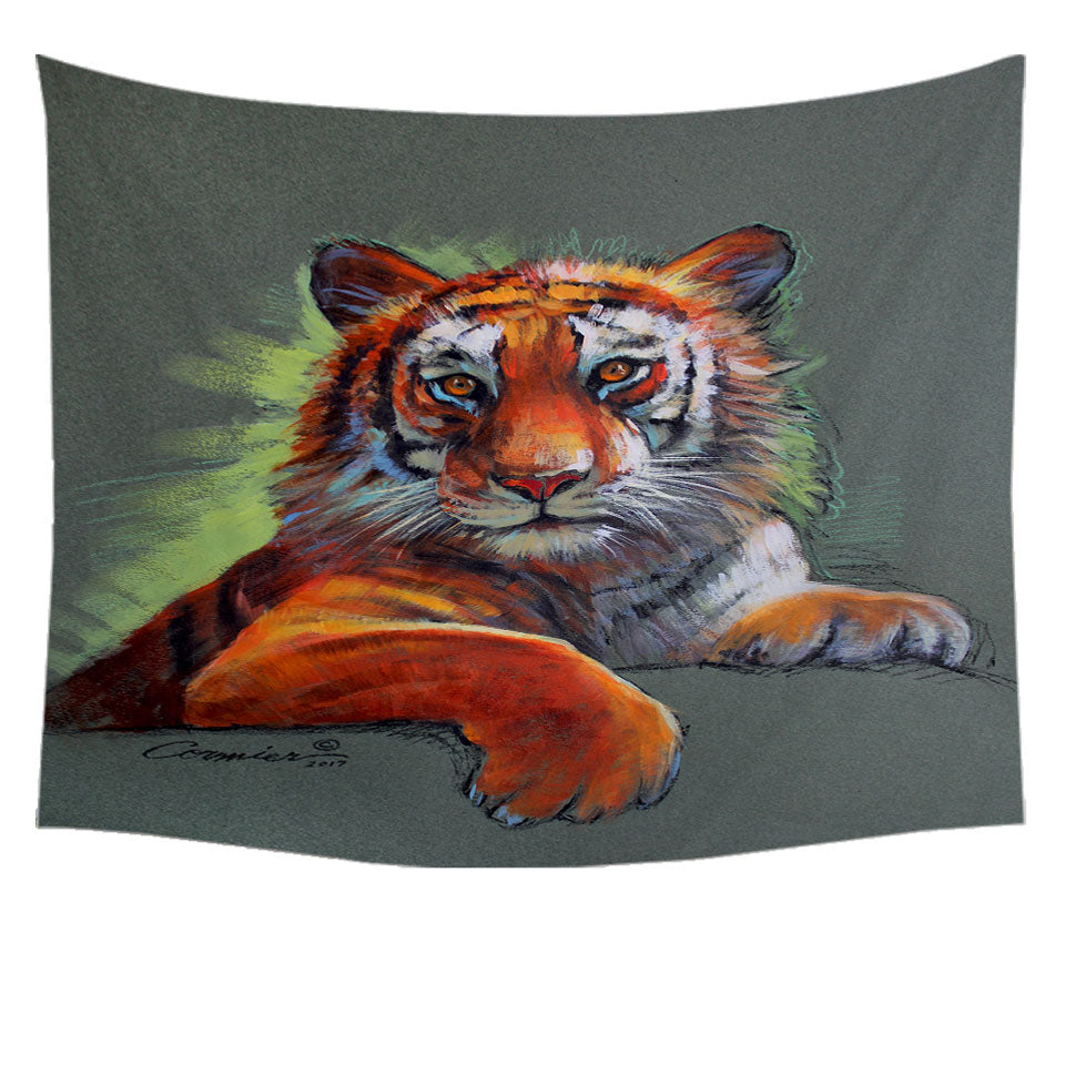 Wild Animal Tapestry Art Drawings Tiger Sketch