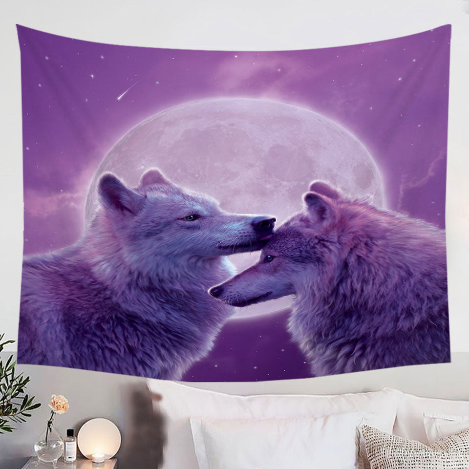 Wild-Animals-Purple-Moon-Loving-Wolves-Wall-Decor-Tapestry