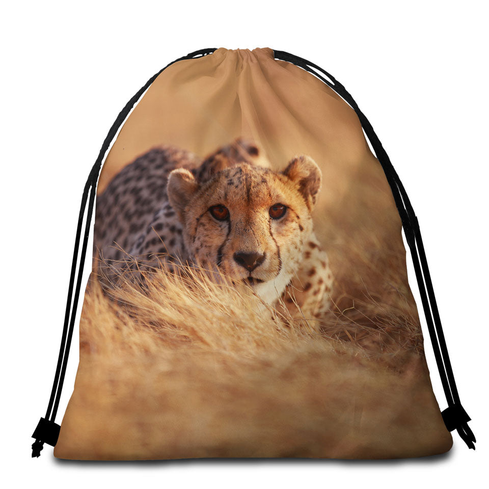 Wild Cheetah Beach Towels and Bags Set