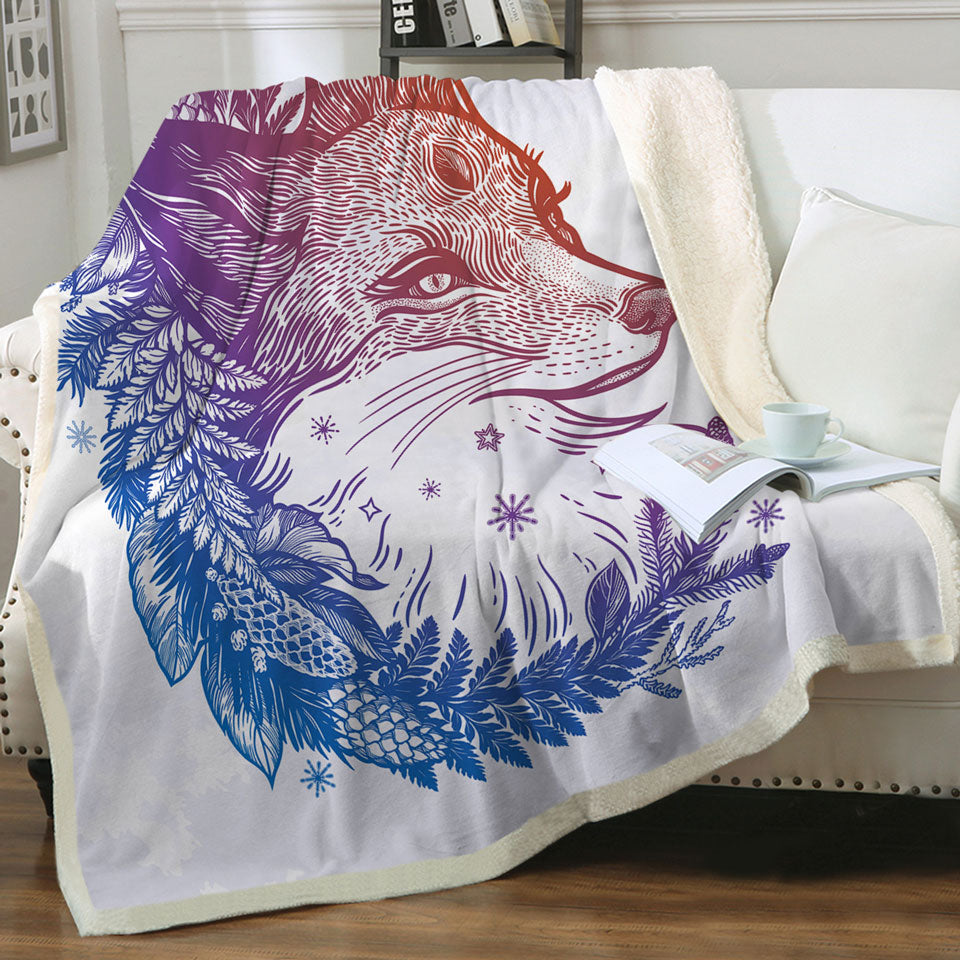Wild Fox Throw Blanket
