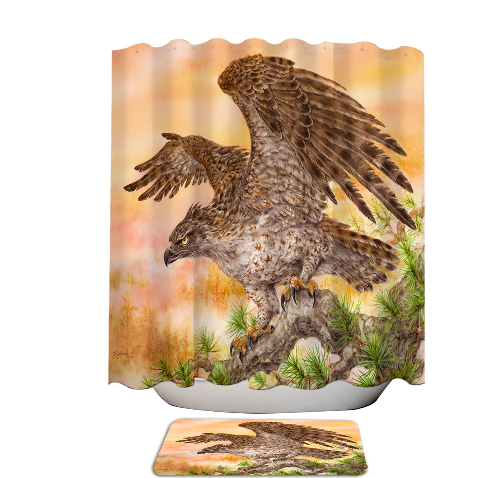 Wild Life Animal Art Powerful Hawk Shower Curtain