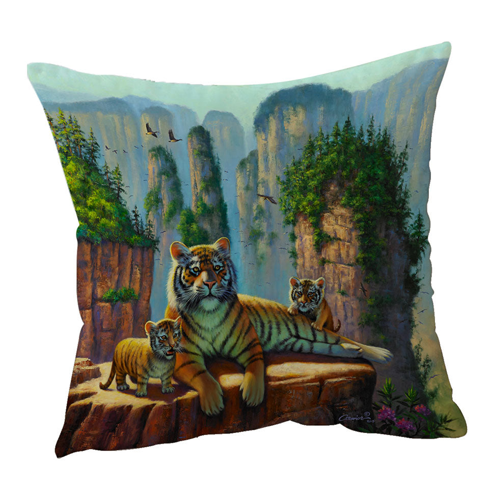Wildlife Animal Nature Art Zang Tigers Cushions