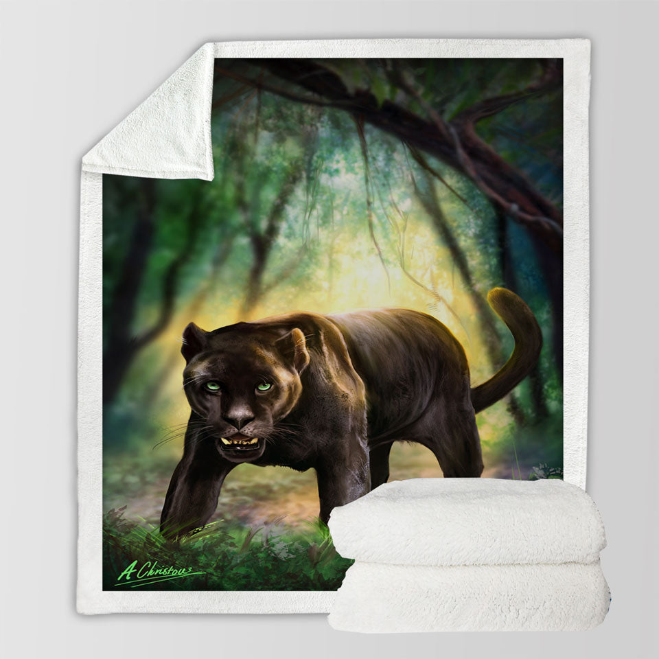 products/Wildlife-Art-Beautiful-Black-Panther-Throw-Blanket-for-Guys
