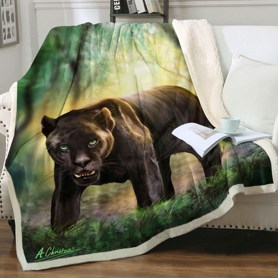 products/Wildlife-Art-Beautiful-Black-Panther-Throws-for-Men