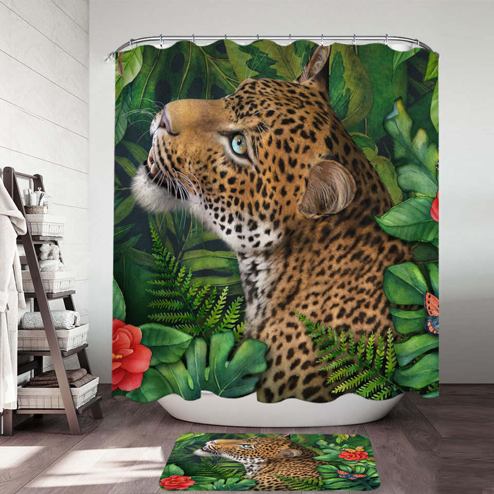 Wildlife Art Leopards Shower Curtain