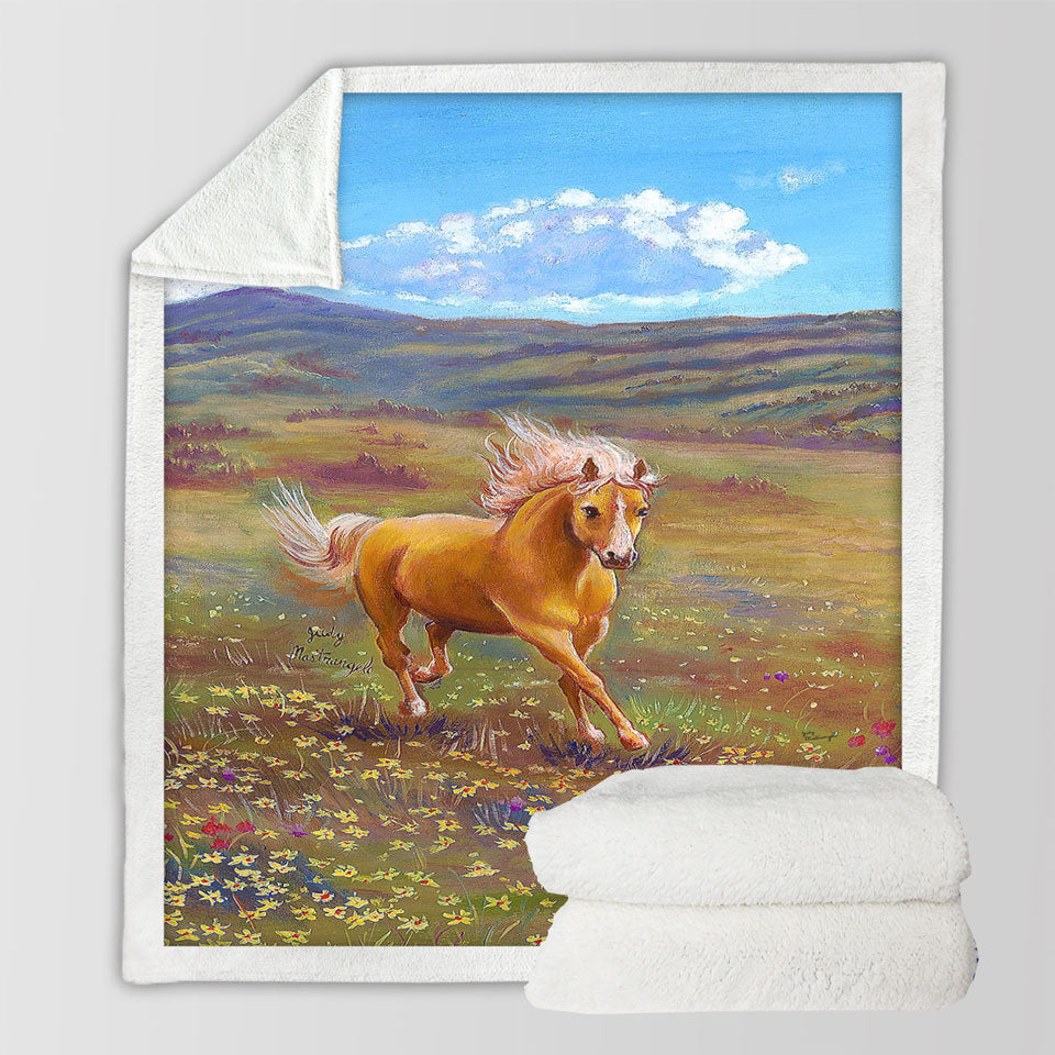 products/Wildlife-Art-Painting-Running-Horse-Sherpa-Blanket
