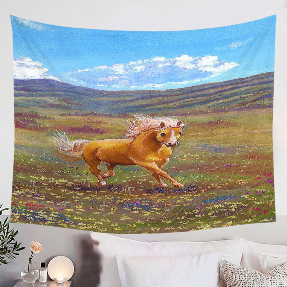 Wildlife-Art-Painting-Running-Horse-Tapestry
