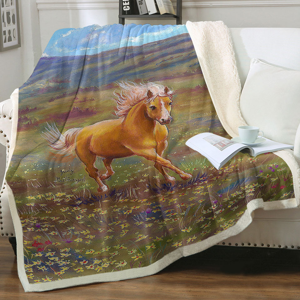 products/Wildlife-Art-Painting-Running-Horse-Throw-Blanket