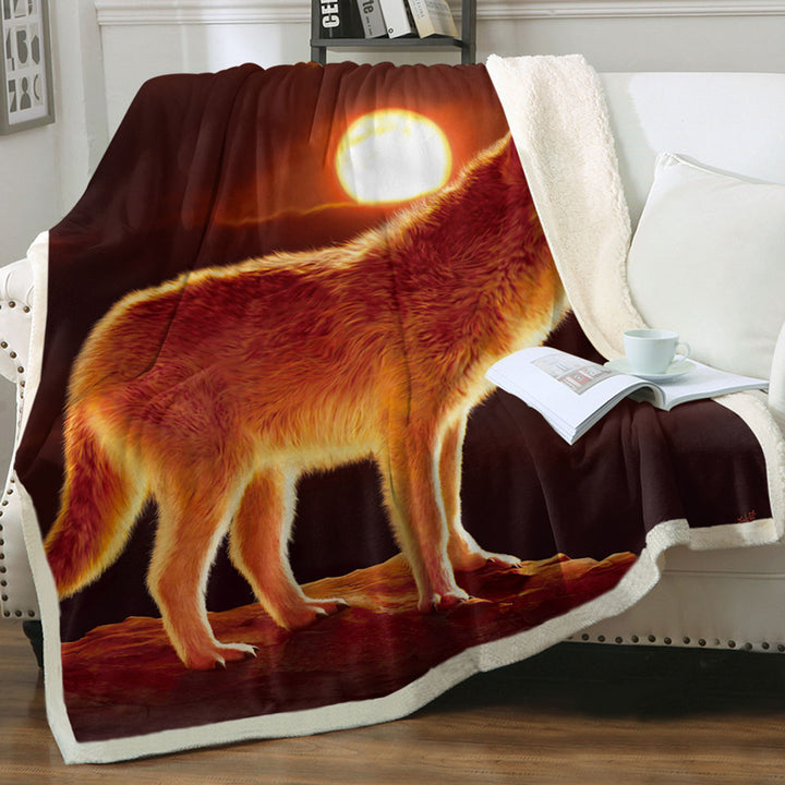 products/Wildlife-Art-Sunset-Wolf-Sofa-Blanket