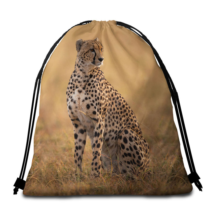 Wildlife Beach Towel Bags a Photo of Cheetah