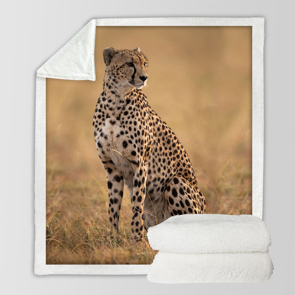 Wildlife Throw Blanket a Photo of Cheetah