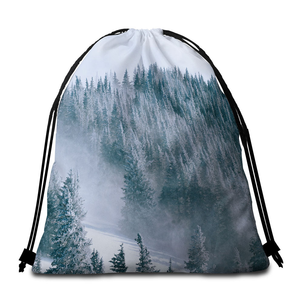 Winter Beach Towel Pack Snowy Mountain Forest