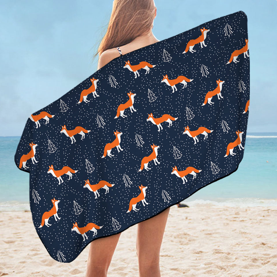 Winter Fox Microfiber Beach Towel