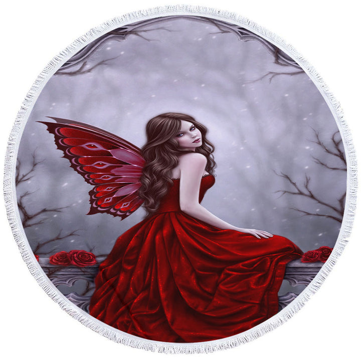 Winter Rose the Beautiful Butterfly Woman Beach Towels