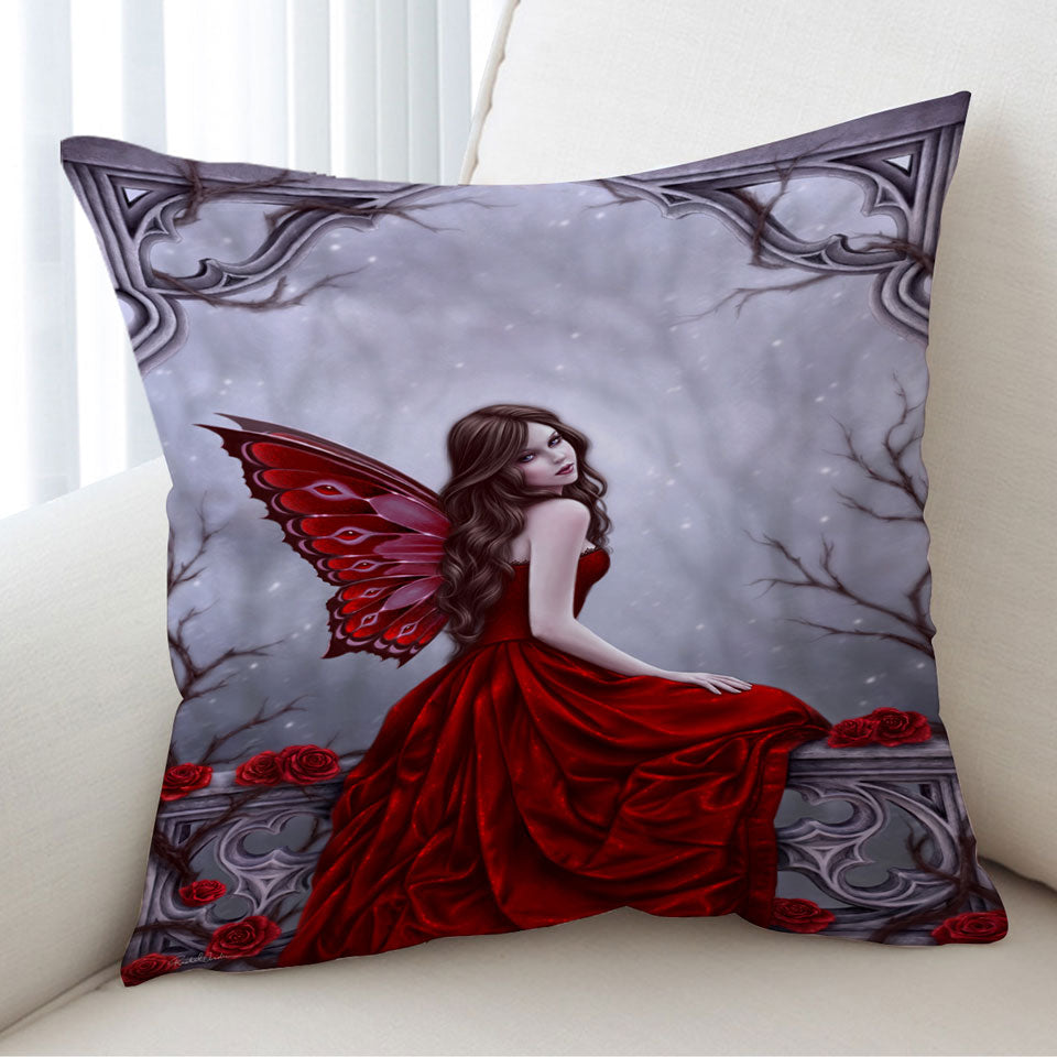 Winter Rose the Beautiful Butterfly Woman Cushion Covers