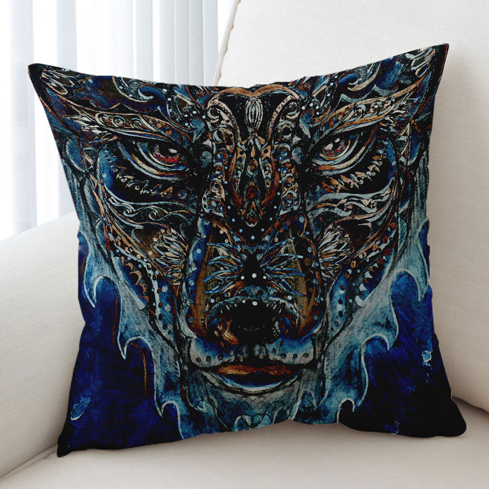 Wolf Cushion Tough Native American Painting