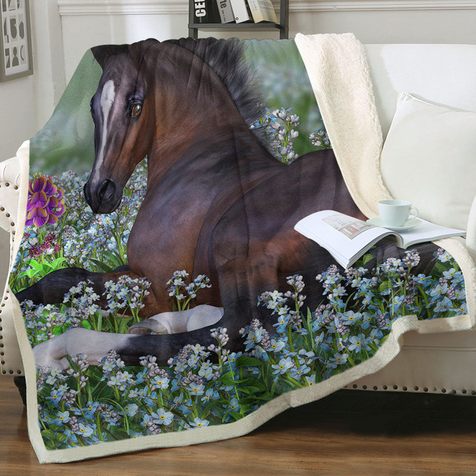 products/Womens-Throws-Stunning-Horse-Art-Foal-and-Flowers