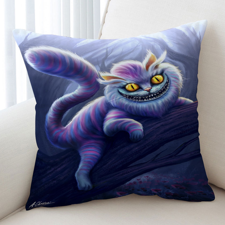 Wonderland Purple Cat Cushions