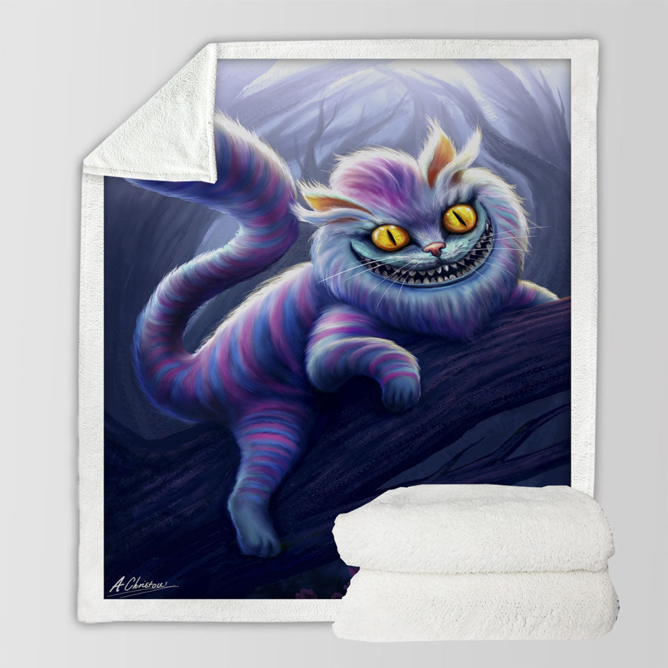 products/Wonderland-Purple-Cat-Fleece-Blankets