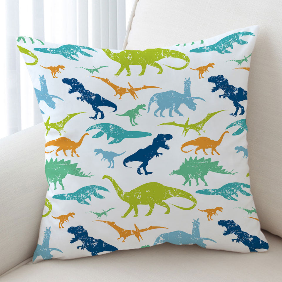 Worn Multi Colored Dinosaurs Cushions