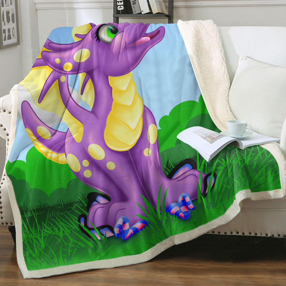 products/Yellow-Purple-Sweet-Dragon-Throws-for-Kids-Room