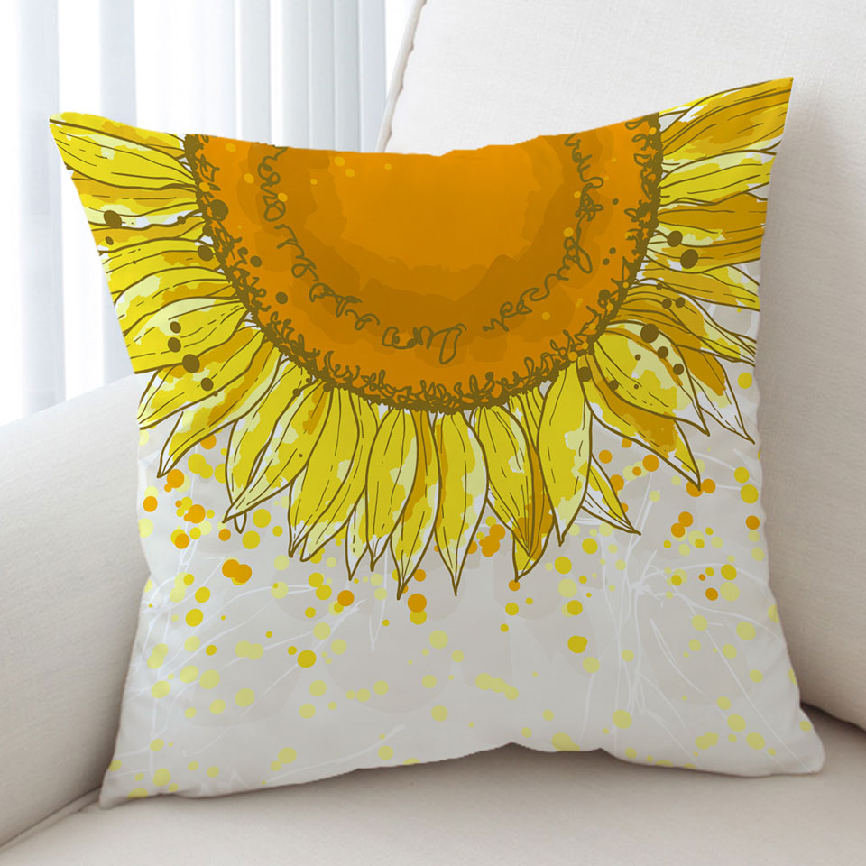 Yellow Spots and Sunflower Cushion