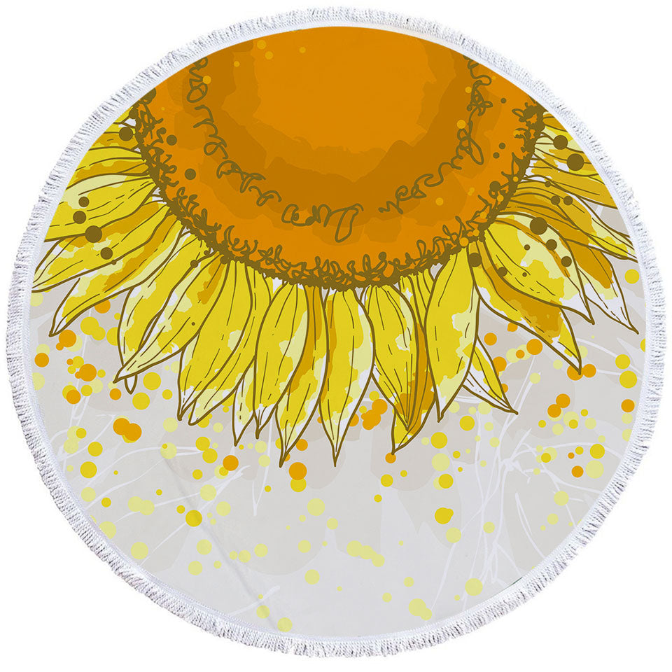 Yellow Spots and Sunflower Nice Beach Towels