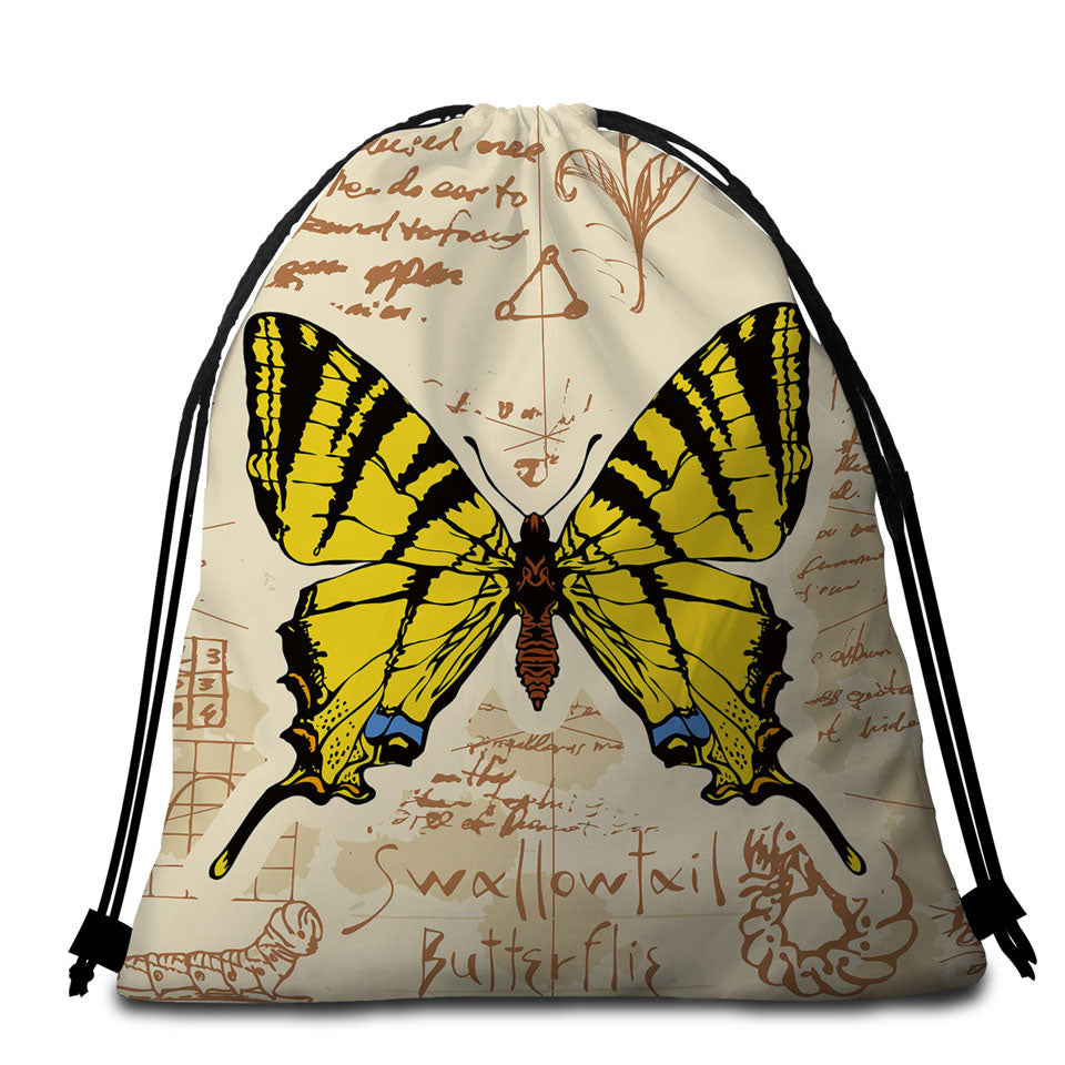 Yellow Swallowtail Butterfly Beach Bags and Towels