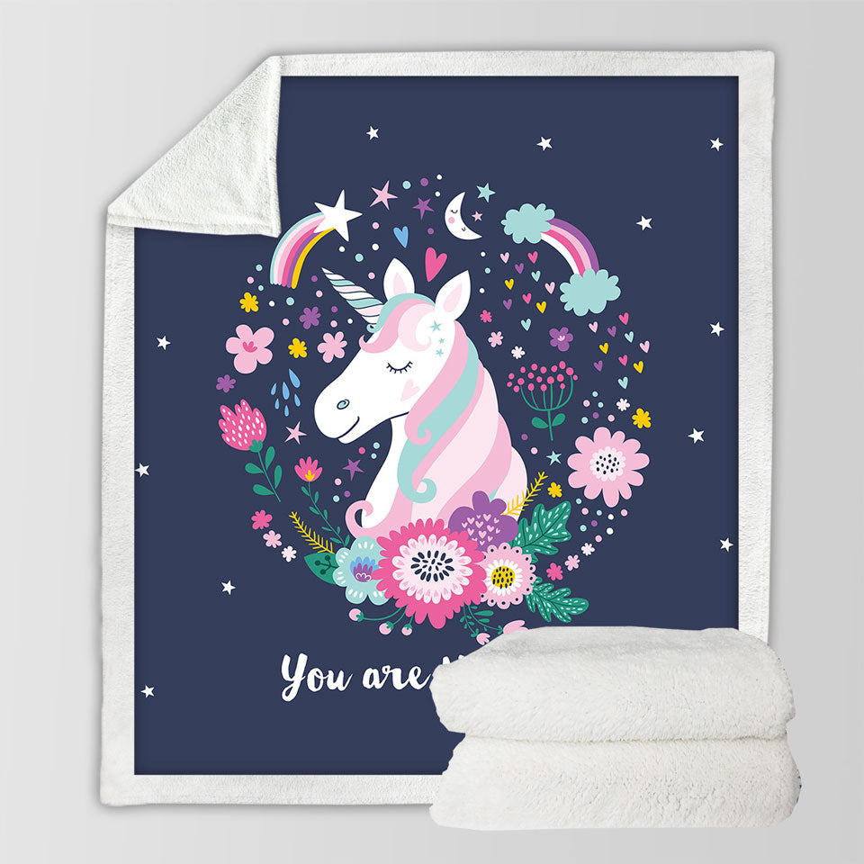 You are Magical Unicorn Decorative Blankets for Girls