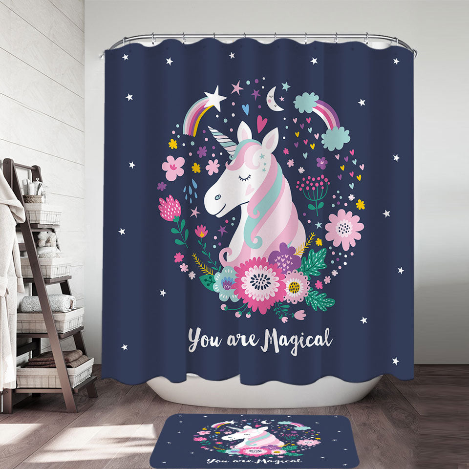 You are Magical Unicorn Shower Curtain for Girls Bathroom