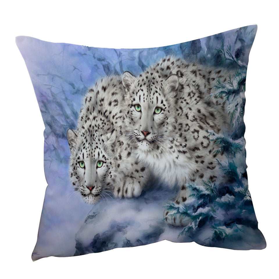 Young Explorers Snow Forest White Leopards Cushions