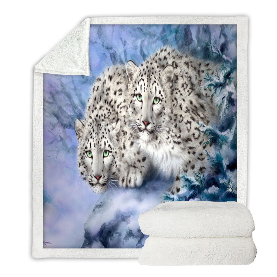 Young Explorers Snow Forest White Leopards Unique Throws